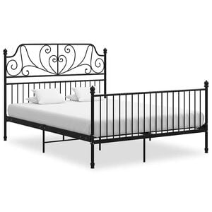 vidaXL Giroletto Nero in Metallo 140x200 cm