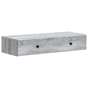vidaXL Tavolino da Parete Laterale Grigio Sonoma 87,5 x 34,5 x 17 cm