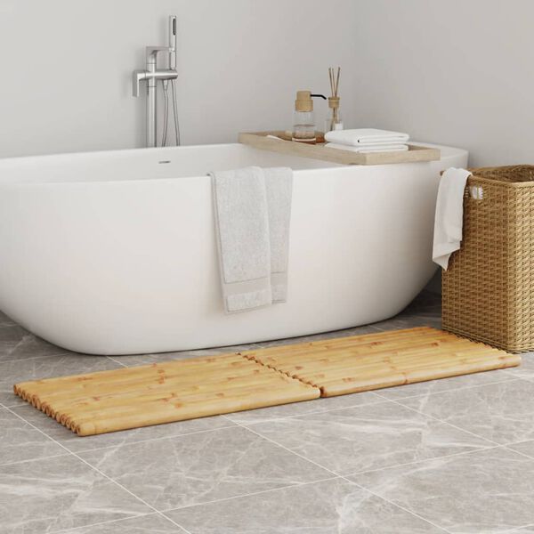 vidaXL Tappetini da Bagno 2 pz 70x50 cm in Bamb&ugrave;