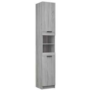 vidaXL Armadietto Bagno Grigio Sonoma 32x34x188,5 cm Legno Multistrato