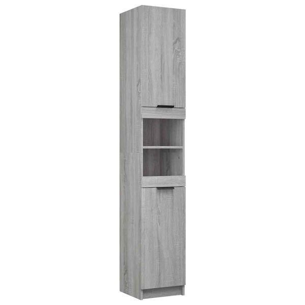 vidaXL Armadietto Bagno Grigio Sonoma 32x34x188,5 cm Legno Multistrato