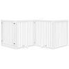 vidaXL Cancello Cani Porta Pieghevole Bianco 4 Pannelli 320 cm Pioppo