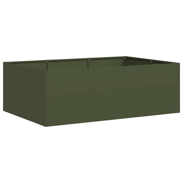 vidaXL Fioriera Verde Oliva 120x80x40 cm in Acciaio