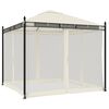 vidaXL Gazebo con Pareti in Rete Crema 2,93x2,93 m in Acciaio