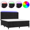 vidaXL Letto a Molle con Materasso e LED Nero 180x200 cm in Velluto
