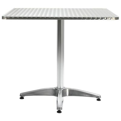 vidaXL Tavolo da Giardino Argento 80x80x70 cm in Alluminio