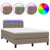 vidaXL Letto a Molle con Materasso e LED Tortora 120x200cm in Tessuto