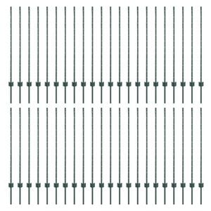 vidaXL Palo della recinzione 44 pcs Verde 160 cm Acciaio
