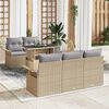 vidaXL Set Divano da Giardino 6 pcs Beige Rattan in Polipropilene