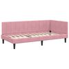 vidaXL Cornice del letto ad angolo Rosa 90 x 200 cm Velluto