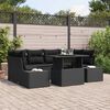 vidaXL Set Divano da Giardino con cuscino 7 pcs Nero