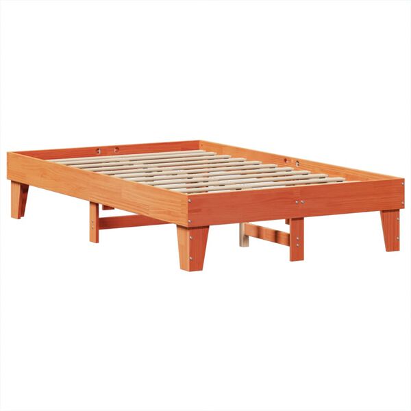 vidaXL Letto senza Materasso Marrone Cera 135x190 cm in Legno di Pino