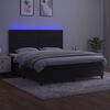 vidaXL Letto a Molle con Materasso e LED Nero 180x200 cm in Velluto