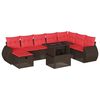 vidaXL Set Divani da Giardino 9 pz con Cuscini Marrone in Polyrattan