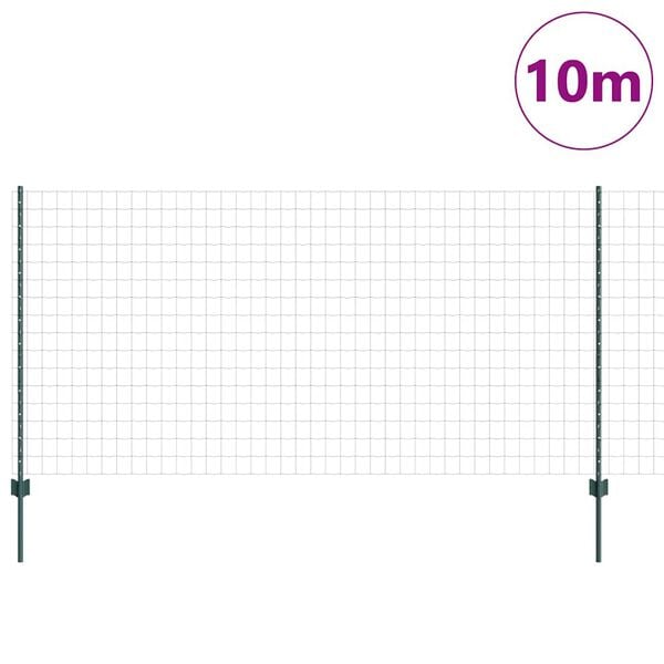 vidaXL Recinzione con Posto Verde 1,2 x 10 m Acciaio