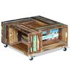vidaXL Tavolino da Salotto in Legno Massello Anticato 70x70x35 cm