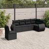 vidaXL Set Divano da Giardino 6 pz con Cuscini Nero in Polyrattan