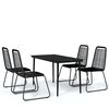 vidaXL Set da Pranzo da Giardino 5 pz Nero