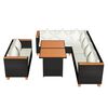 vidaXL Set Divani da Giardino 5 pz con Cuscini in Polyrattan Nero