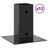 vidaXL Basi per Pali Quadrati 12 pz 71x71mm Acciaio Verniciato Polvere