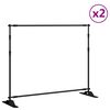 vidaXL Supporti per Fondali 2 pz Neri 254x243 cm in Acciaio