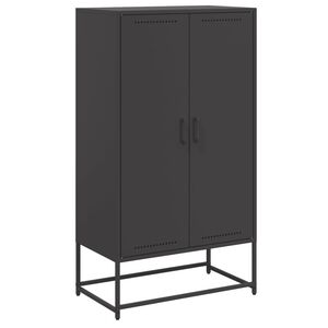 vidaXL Credenza Nera 68,5x38,5x123,5 cm in Acciaio