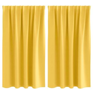 vidaXL Tende Blackout con Anelli 2 pcs Giallo senape 140 x 140 cm