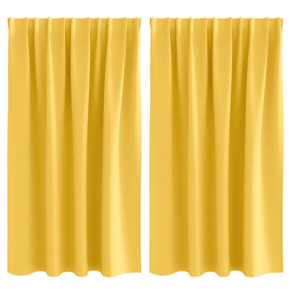 vidaXL Tende Blackout con Anelli 2 pcs Giallo senape 140 x 140 cm
