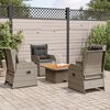 vidaXL Set Divani da Giardino 5 pz con Cuscini in Polyrattan Grigio