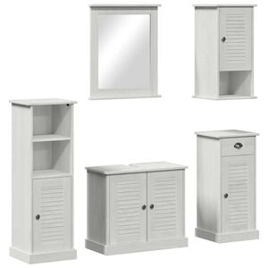 vidaXL Set di mobili per il bagno VIGO 5 pz Bianco Antico
