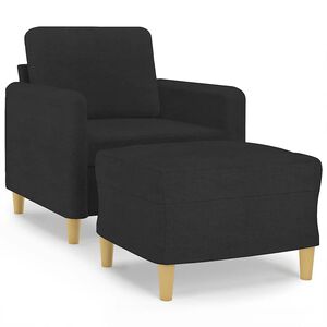 vidaXL Poltrona con Poggiapiedi Nero 60 cm in Tessuto