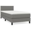vidaXL Giroletto a Molle con Materasso Grigio Scuro 90x190 cm Tessuto