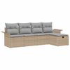 vidaXL Set Divano da Giardino 5 pz Beige e Grigio Chiaro polyrattan