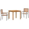 vidaXL Set da Pranzo per Giardino 3 pz Grigio Legno di Acacia Massello