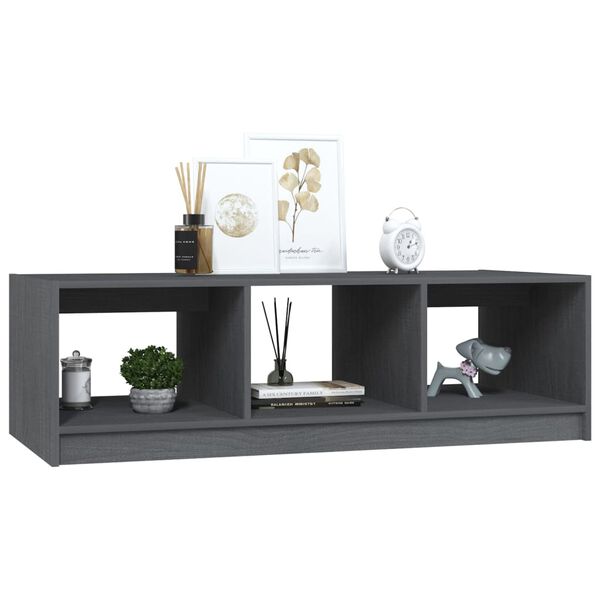 vidaXL Tavolino da Salotto Grigio 110x50x34 cm Legno Massello di Pino