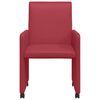 vidaXL Sedie da Pranzo con Ruote 2 pcs Rosso vino 57 x 66 x 94 cm
