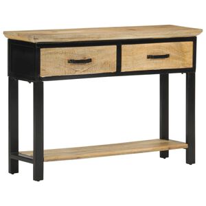 vidaXL Tavolo Consolle 110x30x75 cm in Legno Massello Grezzo di Mango