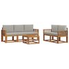 vidaXL Set di divani da esterno 6 pcs Grigio Naturale e Chiaro