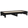 vidaXL Dormeuse Estraibile Nera 2x(100x200) cm Legno Massello di Pino