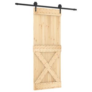 vidaXL Porta scorrevole 80 x 210 cm Naturale e Nero