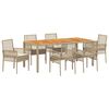 vidaXL Set da Pranzo per Giardino 7 pcs Beige polyrattan