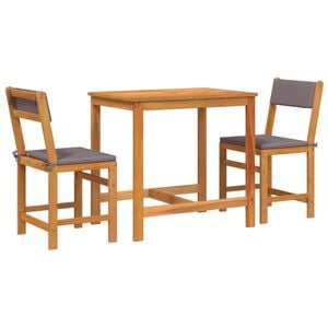vidaXL Set da Balcone 3pz con Cuscini in Legno Massello di Acacia