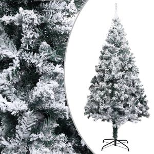 vidaXL Albero di Natale Artificiale con Neve Fioccata Verde 240 cm PVC