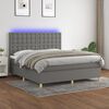 vidaXL Letto a Molle Materasso e LED Grigio Scuro 160x200cm in Tessuto
