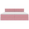 vidaXL Letto con Contenitore con materasso Rosa 200 x 200 cm Velluto