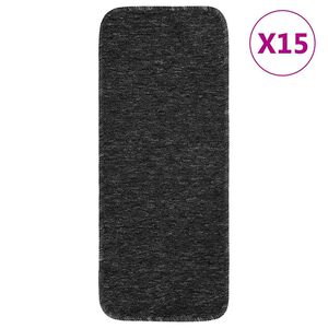 vidaXL Tappetini per Scale 15 pz 60x25 cm Antracite Rettangolari