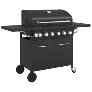 vidaXL Griglia Barbecue a Gas con 7 Bruciatori Nero in Acciaio