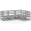 vidaXL Set Divani da Giardino 4 pz Grigio in Legno Massello di Pino