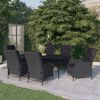 vidaXL Set da Pranzo da Giardino 7 pz Grigio Scuro