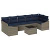 vidaXL Set di divani con cuscino 8 pcs Grigio e Blu Navy polyrattan